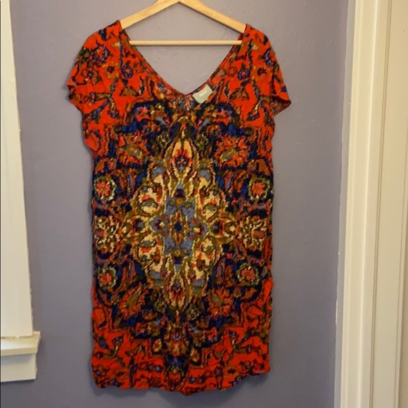 Maeve Watercolor Medallion shift dress Sz L